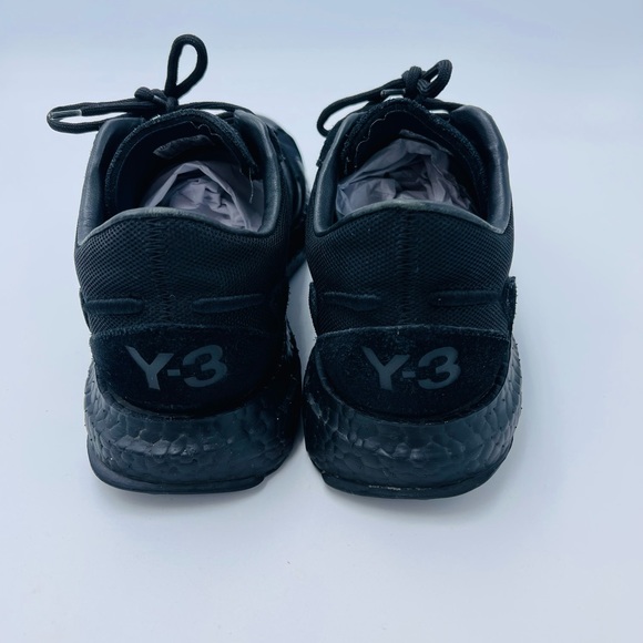 RARE 2019 Adidas Y-3 Rhisu Run Triple Black Sneakers - Picture 4 of 10